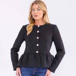 Elegant Black Peplum Jacket NWT
